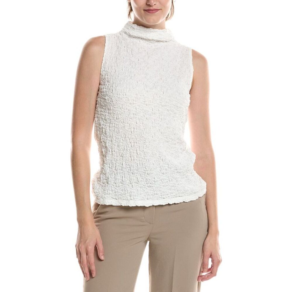 Eileen Fisher Womens  Funnel Neck Slim Tank Top, White